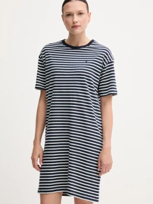 Tommy Hilfiger sukienka bawełniana kolor granatowy mini prosta UW0UW05937
