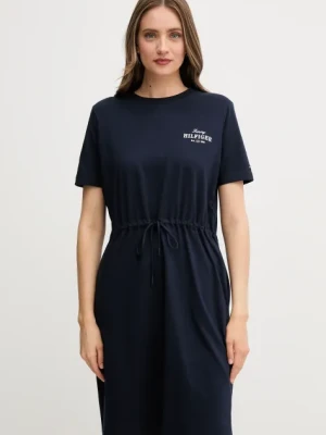 Tommy Hilfiger sukienka bawełniana kolor granatowy mini prosta WW0WW45529