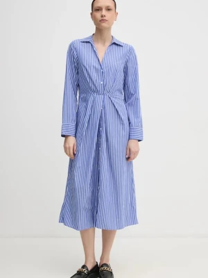 Tommy Hilfiger sukienka bawełniana kolor niebieski midi rozkloszowana WW0WW44670