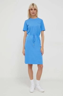 Tommy Hilfiger sukienka bawełniana kolor niebieski mini rozkloszowana WW0WW40734