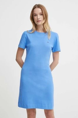 Tommy Hilfiger sukienka bawełniana kolor niebieski mini rozkloszowana WW0WW42721