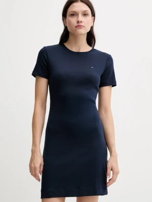 Tommy Hilfiger sukienka bawełniana kolor niebieski mini rozkloszowana WW0WW42721