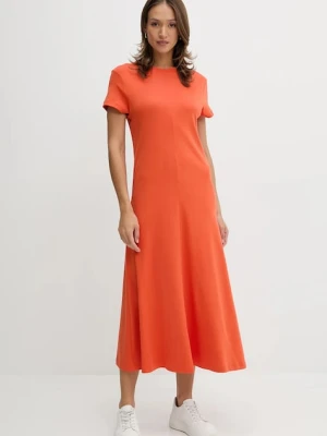 Tommy Hilfiger sukienka bawełniana kolor pomarańczowy maxi rozkloszowana WW0WW46710