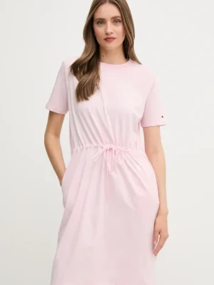 Tommy Hilfiger sukienka bawełniana kolor różowy mini prosta WW0WW45529