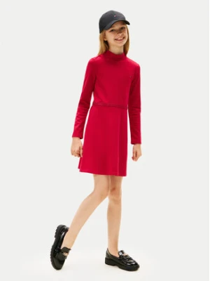 Tommy Hilfiger Sukienka codzienna Essential Skater KG0KG08790 D Czerwony Regular Fit