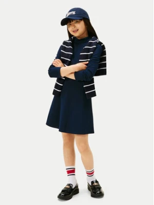 Tommy Hilfiger Sukienka codzienna Essential Skater KG0KG08790 D Granatowy Regular Fit