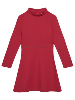 Tommy Hilfiger Sukienka codzienna Essential Skater KG0KG08790 S Czerwony Regular Fit