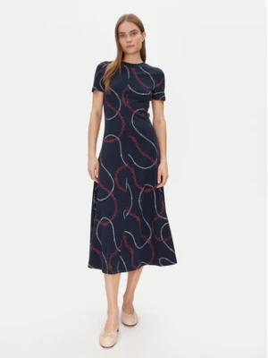 Tommy Hilfiger Sukienka codzienna Modern F&F Midi Dress WW0WW44547 Granatowy Regular Fit