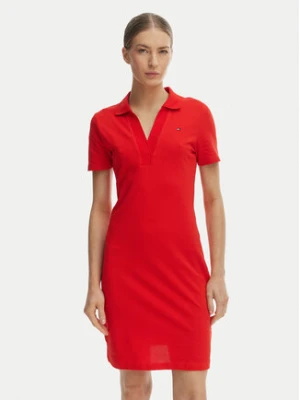 Tommy Hilfiger Sukienka codzienna WW0WW42567 Pomarańczowy Slim Fit