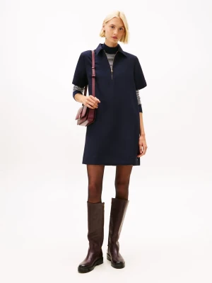 Tommy Hilfiger Sukienka damska shift Kobiety Sztuczne włókno niebieski jednolity,