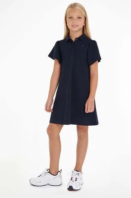 Tommy Hilfiger sukienka dziecięca kolor czarny mini prosta