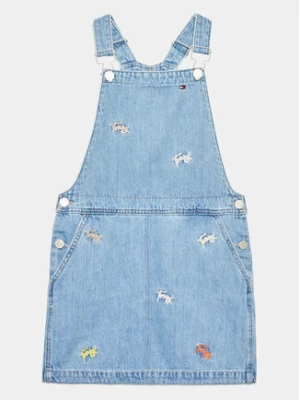 Tommy Hilfiger Sukienka jeansowa Dungaree KG0KG07194 D Niebieski Regular Fit