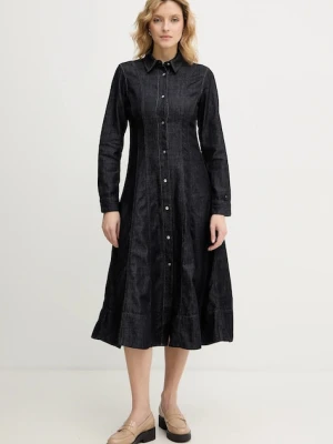 Tommy Hilfiger sukienka jeansowa kolor granatowy midi rozkloszowana WW0WW48520