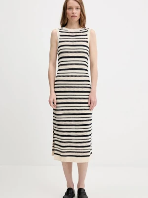 Tommy Hilfiger sukienka kolor beżowy maxi dopasowana WW0WW45649