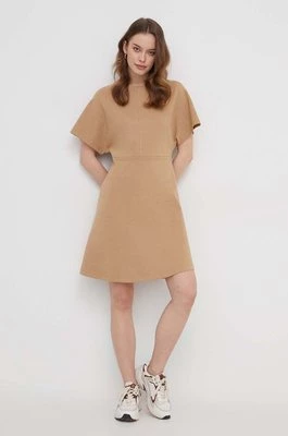 Tommy Hilfiger sukienka kolor beżowy mini rozkloszowana WW0WW41271
