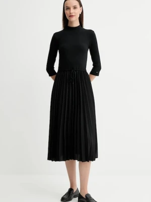 Tommy Hilfiger sukienka kolor czarny midi rozkloszowana WW0WW46138