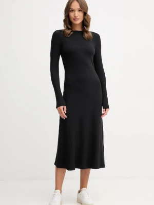 Tommy Hilfiger sukienka kolor czarny midi rozkloszowana WW0WW47066