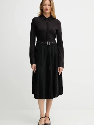 Tommy Hilfiger sukienka kolor czarny midi rozkloszowana WW0WW48398