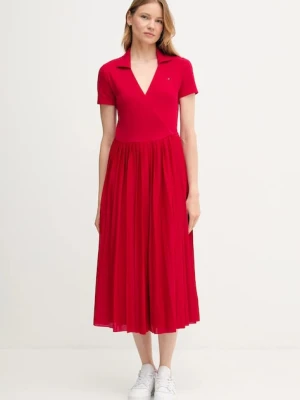 Tommy Hilfiger sukienka kolor czerwony maxi rozkloszowana WW0WW45733