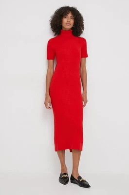 Tommy Hilfiger sukienka kolor czerwony midi dopasowana WW0WW40986