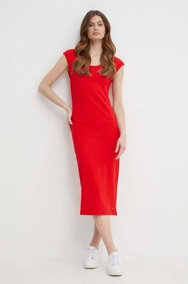 Tommy Hilfiger sukienka kolor czerwony midi dopasowana WW0WW41273