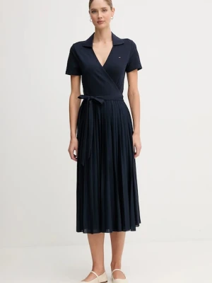 Tommy Hilfiger sukienka kolor granatowy maxi rozkloszowana WW0WW45733
