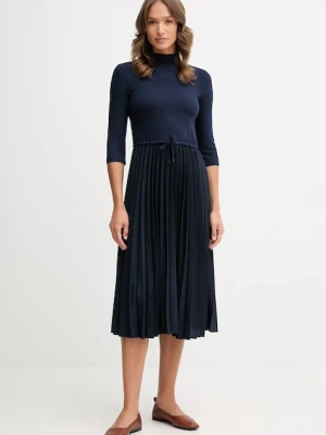 Tommy Hilfiger sukienka kolor granatowy midi rozkloszowana WW0WW46138