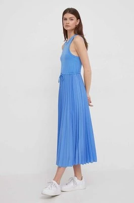 Tommy Hilfiger sukienka kolor niebieski midi rozkloszowana WW0WW39342