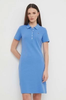Tommy Hilfiger sukienka kolor niebieski mini dopasowana WW0WW37853