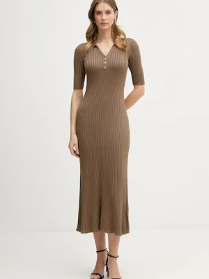 Tommy Hilfiger sukienka kolor zielony maxi dopasowana WW0WW48447