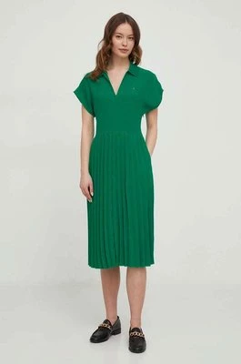 Tommy Hilfiger sukienka kolor zielony mini rozkloszowana WW0WW41868