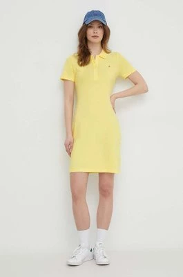Tommy Hilfiger sukienka kolor żółty mini dopasowana WW0WW37853