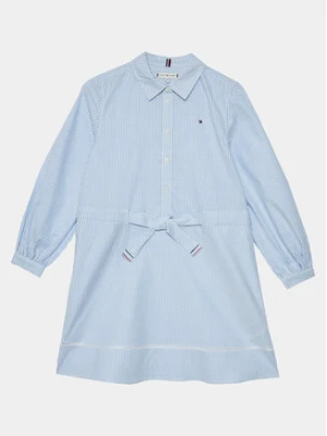 Tommy Hilfiger Sukienka koszulowa Ithaca Stripe Shirt Dress KG0KG07699 Niebieski Regular Fit