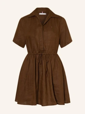 Tommy Hilfiger Sukienka Lniana braun