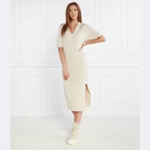 Tommy Hilfiger Sukienka OPEN POLO BLOUSSON SS | z dodatkiem jedwabiu