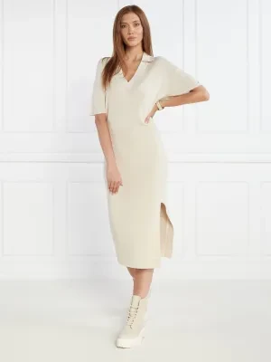 Tommy Hilfiger Sukienka OPEN POLO BLOUSSON SS | z dodatkiem jedwabiu