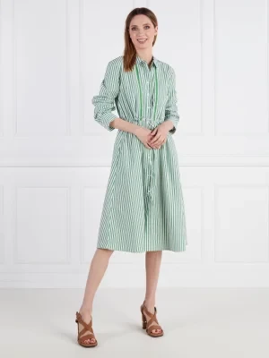 Tommy Hilfiger Sukienka ORG CO STRIPE MIDI SHIRT-DRESS