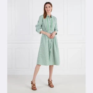 Tommy Hilfiger Sukienka ORG CO STRIPE MIDI SHIRT-DRESS