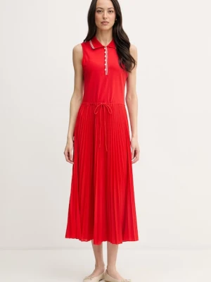 Tommy Hilfiger sukienka plisowana z bawełną