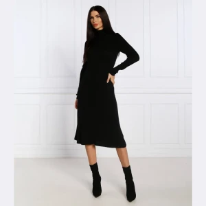 Tommy Hilfiger Sukienka RIB ROLL-NK | z dodatkiem jedwabiu