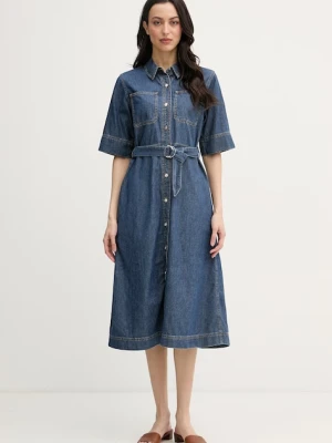 Tommy Hilfiger sukienka rozkloszowana jeansowa