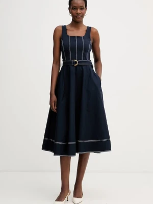 Tommy Hilfiger sukienka rozkloszowana z bawełną