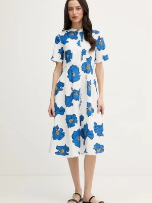 Tommy Hilfiger sukienka rozkloszowana z lnem