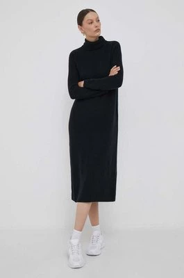 Tommy Hilfiger sukienka wełniana kolor czarny midi oversize WW0WW39925