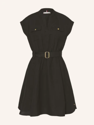 Tommy Hilfiger Sukienka Z Lnu schwarz