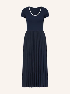 Tommy Hilfiger Sukienka Z Mieszanki Materiałów Z Plisami blau