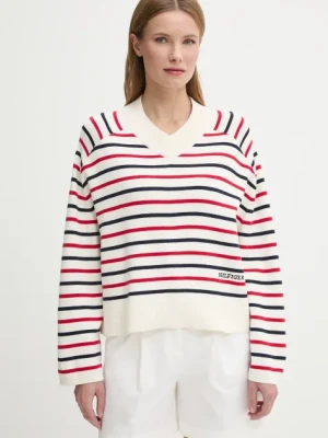 Tommy Hilfiger sweter bawełniany damski kolor beżowy WW0WW45401