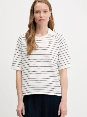 Tommy Hilfiger sweter bawełniany damski kolor biały lekki WW0WW45694