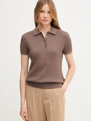Tommy Hilfiger sweter bawełniany damski kolor brązowy lekki WW0WW41474