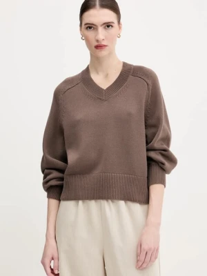 Tommy Hilfiger sweter bawełniany damski kolor brązowy WW0WW45700
